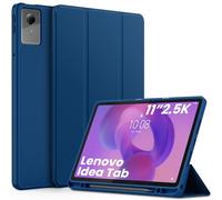 EasyAcc Funda para Lenovo Idea Tab de 11 Pulgadas Tablet 2025 con Portaplumas TB-336ZU TB-336FU, Ultradelgada con Función Soporte Slim PU Cuero Protector (Azul Marino)
