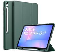 EasyAcc Funda para Samsung Galaxy Tab S10 FE+ de 13,1 Pulgadas 2025 con Soporte para Lápiz, Estuche de Protección Ultra Delgado de TPU, Verde Oscuro