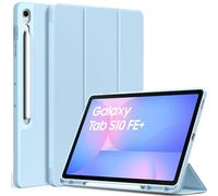 EasyAcc Funda para Samsung Galaxy Tab S10 FE+ de 13,1 pulgadas con soporte S Pen - Ultra fina con función atril, piel sintética, color azul
