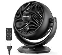 EasyAcc Ventilador de Mesa Circulación de Aire, Potente Silencioso Oscilación Automática 90° Horizontal y Vertical, 3 Velocidades, Temporizador de 2-12 H con Mando para Oficina y Hogar, Negro
