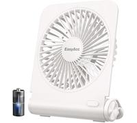 EasyAcc Ventilador de mesa muy silencioso, ventilador de mesa con batería, ventilador USB portátil 4000, batería de 4 velocidades, mini recargable, portátil, para el hogar, oficina, biblioteca
