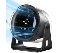EasyAcc Ventilador de Mesa Recargable 6000 mAh, Ventilador Potente Portatil Silencioso, 100 Velocidades, 24 H de Autonomía, Pantalla Digital y 120° Inclinación para Oficina, Viajes y Cocina, Negro