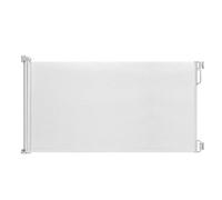 EasyBaby Products Puerta de bebé retráctil extra ancha para interiores y exteriores, 33 pulgadas de alto, se extiende hasta 71 pulgadas de ancho, Blanco