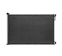 EasyBaby Products Puerta de bebé retráctil extra ancha para interiores y exteriores, 33 pulgadas de alto, se extiende hasta 71 pulgadas de ancho, Negro