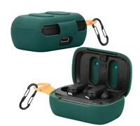 easyBee Funda compatible con Skullcandy Dime 3 funda de carga de auriculares con llavero, silicona líquida suave, ultrafina, a prueba de golpes, color verde