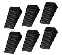 easyBee Pack de 6 Topes para Puertas, Cuñas de Goma para Suelo para Varias Puerta, Diseño Antideslizante y Resistente Arañazos, Calzo de Puerta Apariencia es Cristalina - Negro