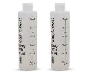 Easyboost Probeta Graduada para Aceite Mezcla Gasolina Motores 2 Tiempos 2% 2,5% 3% 4% 5% 6% Con Tapa 250 ml Scooter Moto Cortacésped Desbrozadora Sierra Cadena Yamaha Aerox AM6 Derbi (2 probetas)