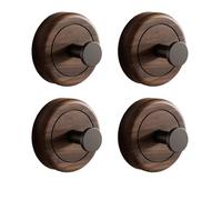 EasyBuyCat 4 Piezas Gancho Pared Adhesivo Madera de Nogal Natural Negro Intenso, Gancho con Ventosa para Puerta Sin Perforaciones, para Colgar Ropa en el Baño, Resistente y Sin Dejar Rastros