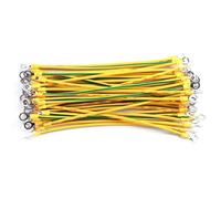 EasyByMall 20 cables solares BVR de tierra fotovoltaica con terminales, cable de conexión a tierra de cobre flexible de 10/12/14 AWG, amarillo y verde para sistema fotovoltaico