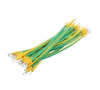 EasyByMall 20 cables solares BVR de tierra fotovoltaica con terminales, cable de conexión a tierra de cobre flexible 10/12/14 AWG, amarillo y verde para sistema de paneles fotovoltaicos