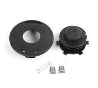 EasyByMall 25-2 Kit de reconstrucción de cabezal de recortadora para desbrozadoras FS 44, 55, 80-100, 110-130, 200, 250 - Bobina redonda con tapa, ojales de resorte y alimentación