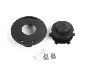 EasyByMall 25-2 Kit de reconstrucción de cabezal de recortadora para desbrozadoras FS 44, 55, 80-100, 110-130, 200, 250 - Bobina redonda con tapa, ojales de resorte y alimentación