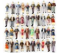 EasyByMall 50 figuras de personas modelo a escala 1:50 de pasajeros de colores mixtos para tren, paisajes, mesa de arena, fabricación de modelos y decoración de escenas