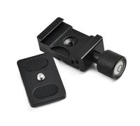 EasyByMall Abrazadera K30 de aleación de aluminio con soporte de 1/4 pulgadas y placa de liberación rápida de 30 mm para trípodes Arca Swiss Benro RRS, negro mate