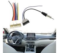 EasyByMall Arnés de cableado estéreo de radio con cable adaptador de antena para vehículos Nissan (370Z, Altima, Murano, Rogue, Sentra) e Infiniti G37 - Plástico ABS, 20 pines