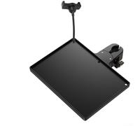 EasyByMall - Bandeja de soporte multifunción para micrófono, tarjeta de sonido y teléfono móvil, para escenario, transmisión en vivo y grabación (bandeja y 1 clip)