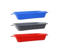 EasyByMall Bolsas de silicona reutilizables para parrillas Weber, paquete de 3 bandejas de grasa resistentes al calor para barbacoa, camping, azul, rojo y gris