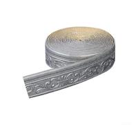 EasyByMall Borde de pared autoadhesivo de 10 m, flexible, para esquina y marco de puerta, borde decorativo 3D, 8 cm, color dorado (gris)
