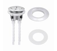 EasyByMall Botón de descarga doble para tanque de inodoro, botón de ahorro de agua de repuesto para cubiertas de cisterna de 38 mm, 48 mm, 58 mm con parche de conversión, plástico