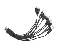 EasyByMall Cable de carga USB multifunción 10 en 1, conector multidispositivo para Nokia, Samsung, Sony, Motorola, cargador de viaje compacto