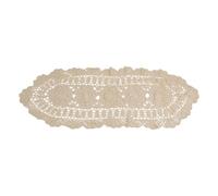 EasyByMall Camino de mesa vintage de encaje de ganchillo, algodón floral hueco, hecho a mano, decoración ovalada para mesa de comedor, cafetería, hotel, 30 x 80 cm