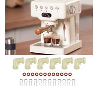 EasyByMall Conector de línea de agua para máquina de café en forma de L, adaptador de tubo de plástico de 90 grados con anillos de silicona para modelos Dr.Coffee y Kalerm, blanco, paquete de 6
