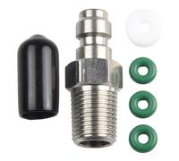 EasyByMall Conector neumático de acero inoxidable de ajuste rápido, conector macho de 8 mm con rosca M10 x 1 para bombas de alta presión, acoplamiento de suplemento de aire