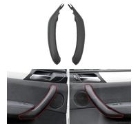 EasyByMall Cubierta para manija interior de la puerta del coche para BMW X3 F25 2011-2017, X4 F26 2014-2018, tira decorativa de cuero ABS negro