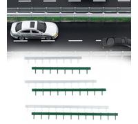 EasyByMall Esgrima industrial de hierro de seguridad a escala 1:87 para modelos de ferrocarril, juego de valla en miniatura impresa en 3D con patas, verde oscuro y plateado, paquete de 3