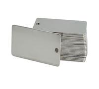 EasyByMall Etiquetas de aluminio para plantas, etiquetas de jardín de metal de un solo agujero para árboles, flores, macetas, marcadores plateados resistentes a la intemperie y al sol con bordes