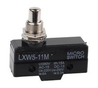 EasyByMall Interruptor de límite momentáneo LXW5-11M con actuador de émbolo de empuje, contactos 1NO+1NC, CA 380 V CC 220 V 10 A, cuerpo de metal para control industrial