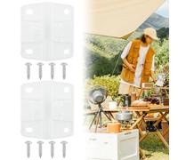 EasyByMall Juego de 2 bisagras de plástico de repuesto para Coleman, bisagras blancas con 8 tornillos, compatibles con los modelos 5254D/5255D/6200 Series