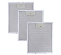 EasyByMall Juego de 3 filtros de grasa de metal para campana extractora, color plateado, 300 x 250 mm, apto para piezas de cocina