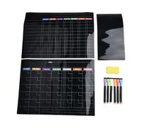 EasyByMall Kit de calendario de borrado en seco para refrigerador, planificador mensual semanal de pizarra blanca con 8 marcadores, borrador y 3 imanes, organizador de oficina familiar