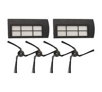 EasyByMall Kit de cepillos laterales y filtros de repuesto compatible con aspiradora robot Eufy Clean X9 Pro, juego de accesorios de limpieza de alta eficiencia
