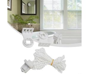 EasyByMall Kit de reparación de repuesto para estor enrollable, con cadena de cuentas, para barras de cortina/soportes de persiana opaca, 300 cm (28 mm), blanco, plástico (sin revestimiento)