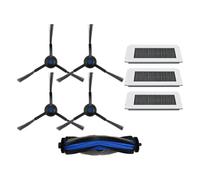 EasyByMall Kit de repuesto de cepillo lateral principal y filtro para aspiradoras robot Ecovacs Deebot N30, N30 PRO, OMNI, N20e PLUS y N20e, nailon, plástico y papel de filtro