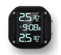 EasyByMall Monitor inalámbrico de presión de neumáticos TPMS para motocicleta con 2 sensores externos, monitoreo de presión y temperatura en tiempo real, 433,92 MHz, para vehículos de hasta 8 bar