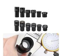 EasyByMall Ocular de microscopio biológico de 23,2 mm, gran angular, 5X-25X, metal completo, óptica de alto contraste para investigación de educación de laboratorio, color negro