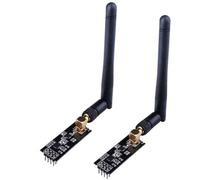 EasyByMall Paquete de 2 módulos transceptores inalámbricos NRF24L01+ PA LNA con antena SA, 2.4 GHz GFSK para Arduino compatible con