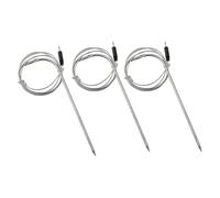 EasyByMall Paquete de 3 sensores de sonda de temperatura de repuesto para termómetro de barbacoa, conector CC de 2,5 mm, acero inoxidable, alta resistencia al calor hasta 300 °C, cable de 4 pies
