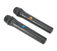 EasyByMall Sistema de micrófono inalámbrico VHF de doble canal profesional con accesorios para eventos en vivo y karaoke (2 micrófonos)