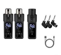 EasyByMall Sistema inalámbrico de micrófono, receptor de transmisor XLR, ajustes remotos sin restricciones de cable para condensador dinámico (2 para dinámico)