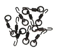 EasyByMall Spinner de pesca de carpa, giratorio, aparejos Ronnie de cambio rápido, color negro mate, aleación antirreflejos, terminal de cobre para configuración de anzuelos