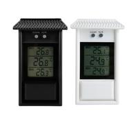 EasyByMall Termómetro digital Max Min para invernadero, interior y exterior, IP45, resistente a la intemperie, indicador de temperatura con protección de techo, -20 a 50 °C