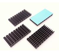 Easycarga 4pcs aluminio anodizado 50mm disipador de calor 50x25x5mm + 3M 8810 pre aplicado cinta conductora térmica 50mmx25mmx5mm