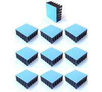 Easycargo 10 piezas de disipador térmico de aluminio 22x22x10mm + cinta conductora termoadhesiva pre aplicada 3m 8810 para chips GPU de enfriamiento Vram VGA de (22mmx22mmx10mm)