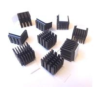 Easycargo 10pcs Aluminio Disipador de calor 14x14x13mm + Pre aplicación 3M 8810 Termo Conductivo Cinta Adhesiva para refrigeración GPU Chips VRAM VGA RAM