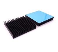 Easycargo 2pcs 60mm disipador calor 60x60x10mm+ cinta adhesiva conductora térmica 3M 8810 preaplicada, disipador calor aluminio para paneles LED refrigeración (2 piezas 60mmx60mmx10mm) color negro