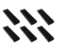 Easycargo 6pcs 100mm x 25mm x 10mm Disipador calor Radiador aluminio Disipador calor para enfriamiento LED Amplificador potencia (100mmx25mmx10mm) (Negro)